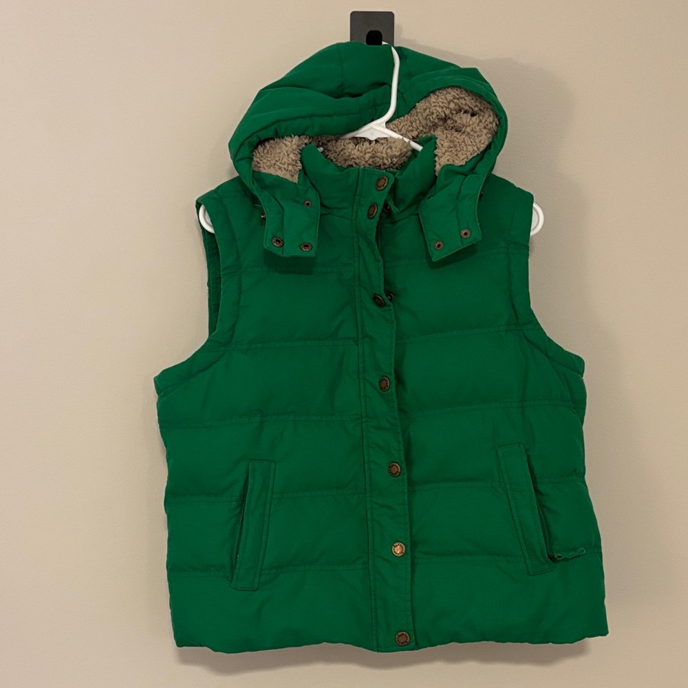 Boden sleeveless down filled vest with detachable hood size 12